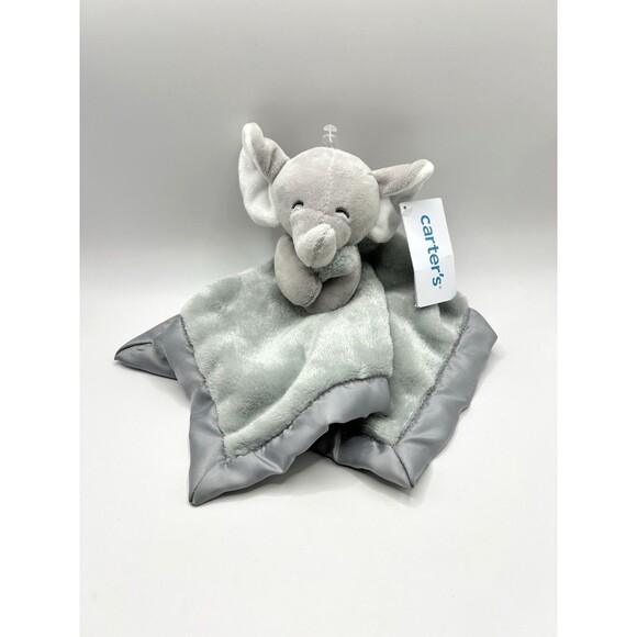 Carters Baby GRAY ELEPHANT LOVEY Blanket Soother Comforter Lovey 14" w/ Tags - Picture 2 of 15